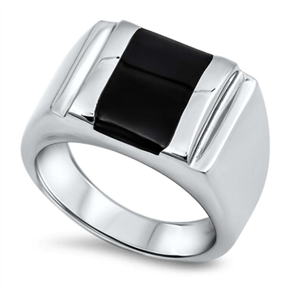 Bridal Wedding Bands Decorative Bands Stainless Steel Polished Black IP Grooved Ring Size 11
