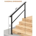 thumbnail image 3 of Metal Handrail Kit - Black 2-5 Step Adjustable for Outdoor Stairs, 3 of 7