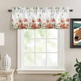 thumbnail image 2 of Red Poppy Rod Pocket Curtain Valance, Spring Farmhouse Country Flower Leaf Plant Farmhouse Window Valance for Living Room, Bedroom, Kitchen 42"W x 12"L, 2 of 9