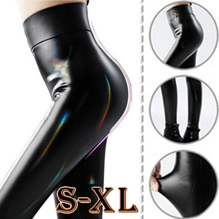 OgLuxe Womens Shiny Vinyl PVC Wetlook Highwaist Legging Size S-XXL (Black,  S/M (US 4-6)) at  Women's Clothing store