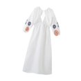 thumbnail image 4 of Vestido Bohemio Yinane Bordado de Flores Manga Larga Cuello en V M, 4 of 7