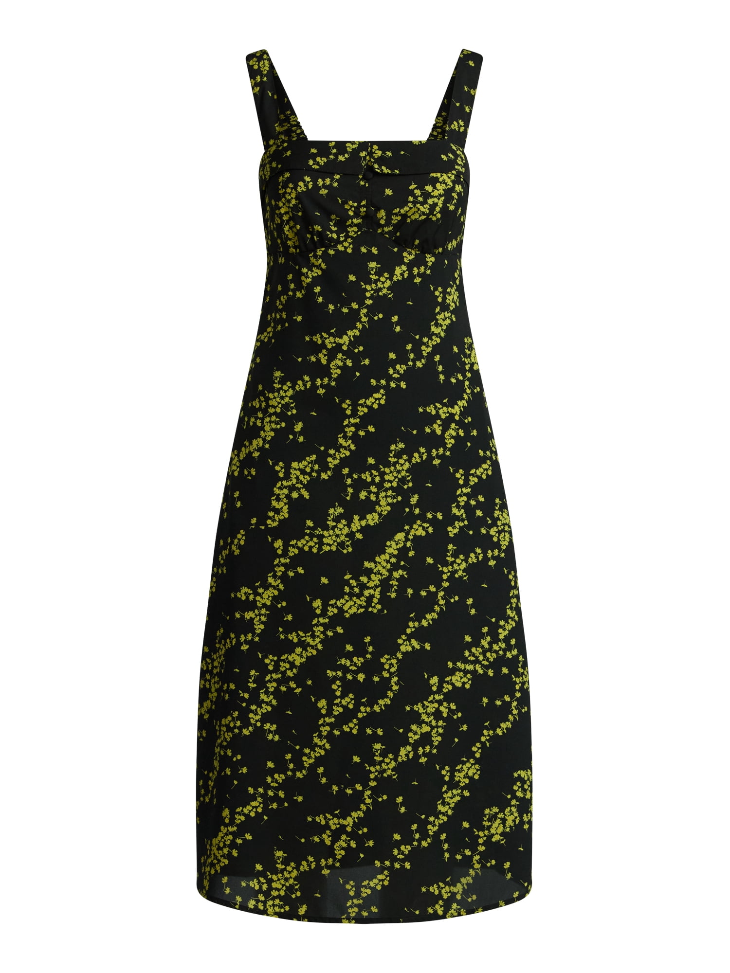 Scoop Women’s and Women’s Plus Foldover Square Neck Midi Dress, Sizes XS-4X
