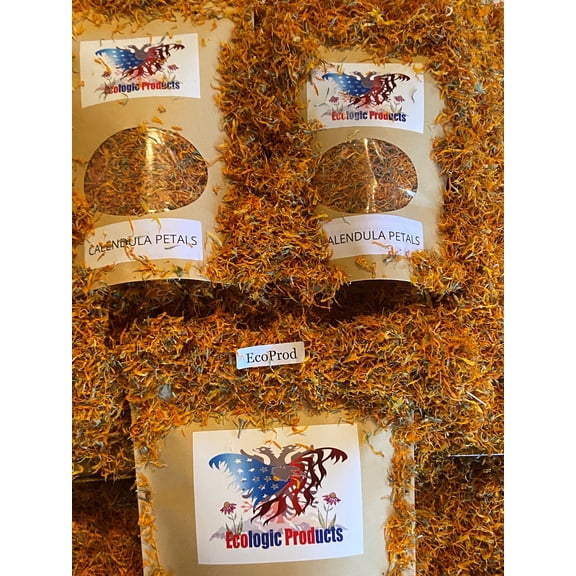 EcoProd Calendula Petals, European Wild Crafted, for Tea/Craft/Salads 4 oz. Naturally Grown and Dried, Free Shipp.