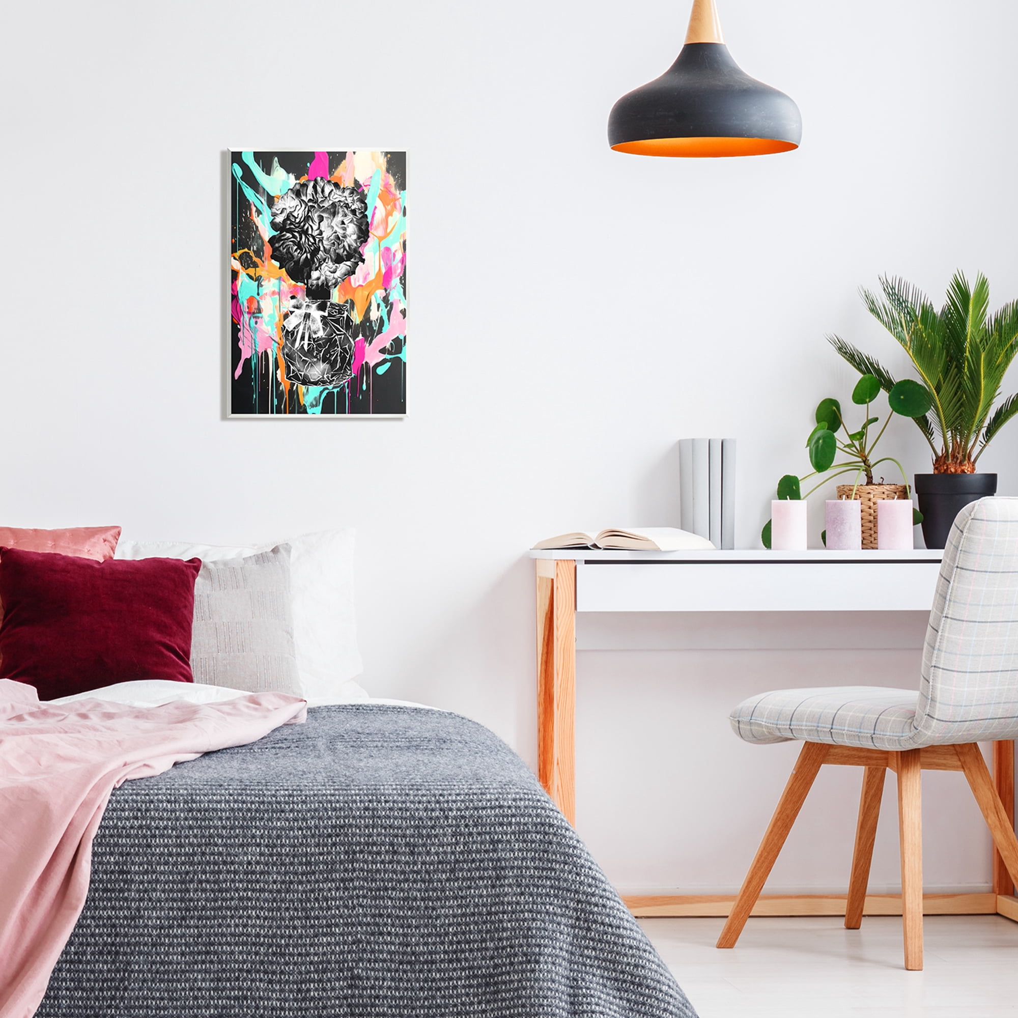 Stupell Industries Urban Flowers Graffiti Abstract Painting Unframed Art Print Wall Art, 13 x 19
