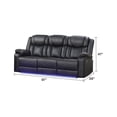 thumbnail image 2 of Modern Black Faux Leather Power Recliner Set with Bluetooth Speakers and LED Lighting, 2 of 8