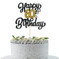 thumbnail image 4 of 1pc, Black Golden Number Happy Birthday Cake Topper, 30, 40, 50, 60, 70 Happy Birthday Cake Topper Birthday Party Decorations, 4 of 5
