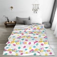 thumbnail image 5 of Honeii Happy Easter Print Fleece Blanket - Throw Blanket for Bed, Sofa, Couch, Camping, and Travel , Microplush Ultra Soft Warm Blanket-80"x60", 5 of 7