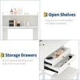 thumbnail image 4 of Ourlova Petit Ensemble de Coiffeuse avec Miroir - Mini Coiffeuse avec Éclairage Ajustable/support pour Séchoir/2 Tiroirs/panneau Rabattable - Table de Maquillage Compacte pour Appartements/petites Chambres/t, 4 of 8