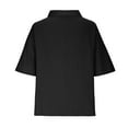 thumbnail image 5 of up to 60% off Gifts Usmixi Shirts for Women Plus Size Breathable Cotton Linen Vintage Pullover Tops Tees Summer Trendy Solid Elbow-Length Crewneck Ladies Blouses Black XXXXL, 5 of 6