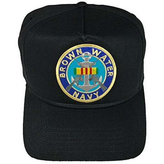 BROWN WATER NAVY W/ VIETNAM RIBBON HAT - BLACK - Veteran Owned Business