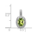 thumbnail image 4 of 925 Sterling Silver Rhodium-plated Diam. & Peridot Pendant; for Adults and Teens; for Women and Men, 4 of 4