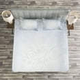 thumbnail image 3 of Ambesonne Ombre Quilted Bedspread Set 3 Pcs, Christmas Frame Swirls, Queen Size, Pale Blue Coconut, 3 of 3