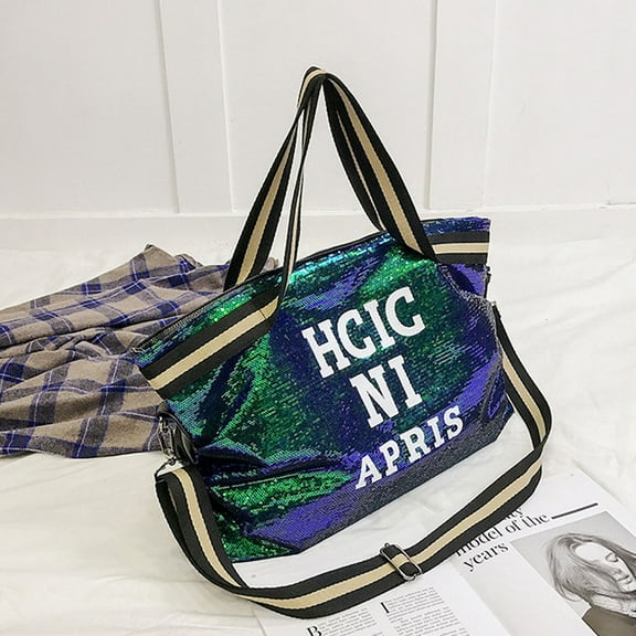 LULULION Women Shoulder Bag Large Capacity Tote Handbag Simple Tote Bag Green 1Pcs