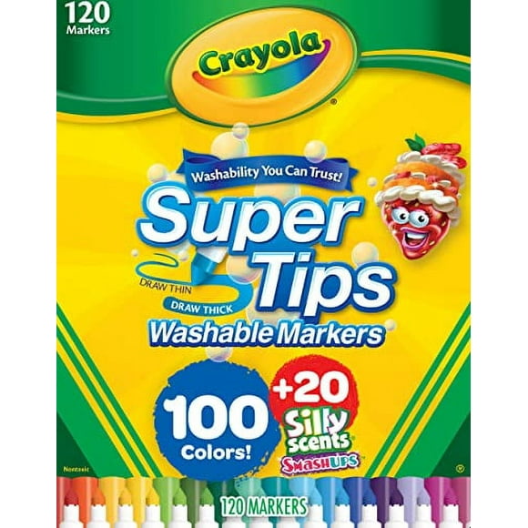 Juego de rotuladores Crayola Super Tips 120 unidades con Silly Sc