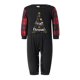 thumbnail image 1 of Pijamas navideños familiares a juego: camisetas de manga larga con estampado de letras y copos de nieve y pantalones a cuadros., 1 of 7