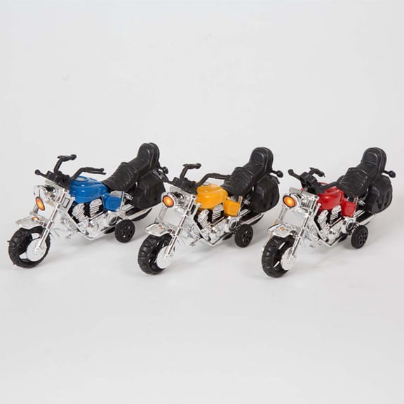 Amosfun 3-Piece Plastic Motorbike Cake Toppers Set in Assorted Colors for Birthday Party and Home Decoration