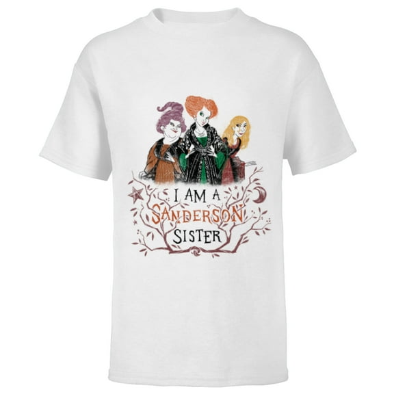 Disney Hocus Pocus I Am a Sanderson Sister - Short Sleeve T-Shirt for Kids - Customized-White