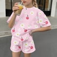 thumbnail image 4 of Eltusu Girls Summer Outfit Sets, Relaxed Fit Short Sleeve Casual T-Shirts and Shorts Sets Multicolor Size 3-4T, 4 of 5