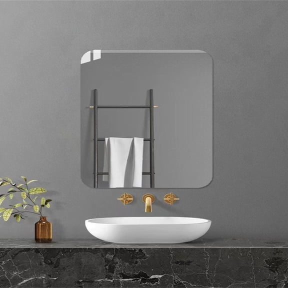 Rectangle Mirrors, Rounded Corner Bathroom Mirrors for Wall, Vanity Mirror with Polished Edge for Bathroom, Bedroom, Living Room, Entryway, Over Sink