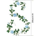 thumbnail image 3 of Bfogop Blue Flower Garland Fake Vines Faux Artificial Floral Garland for Wedding Decortions Hanging Rose Ivy for Arch Garden Ceremony Background Outdoor Wall Decor 78in/6.5ft, 3 of 6
