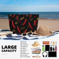 thumbnail image 6 of KLL Hot Chili Print Large Beach Tote Bag Women Waterproof Sandproof Zipper Beach Tote Bag for Pool Gym Grocery Travel with Wet Pocket, 6 of 7