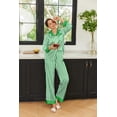 thumbnail image 4 of Ekouaer Silk Pajamas for Women Long Sleeve Satin Pajama Set Striped Leopard Print Pj Sets Button Down Loungewear Sleepwear, 4 of 5
