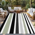 thumbnail image 3 of Outdoor Rug 6x9 ft Abstract Striped Waterproof Outdoor Patio Rug Mat Non Slip Outside Area Rugs Carpet for RV,Camping,Porch,Deck,Pool,Balconybackyard,Sage Green Black White, 3 of 9