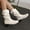 White, variant on Women's British Pile Boots With Simple Midsole Slim Boots Thick Mid Heel Boots