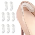 thumbnail image 1 of Protectores de talón para tacones altos, plantillas para zapatos sueltos, antideslizantes, previenen ampollas por roce (8 unidades), 1 of 6