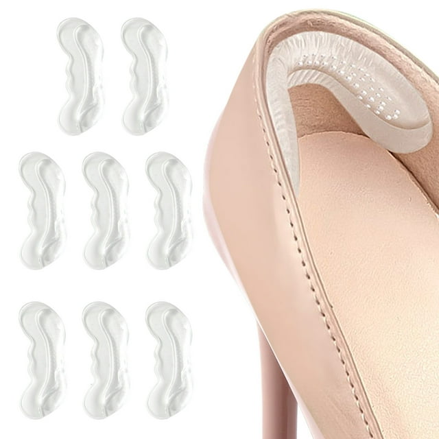 Protectores de talón para tacones altos, plantillas para zapatos sueltos, antideslizantes, previenen ampollas por roce (8 unidades)