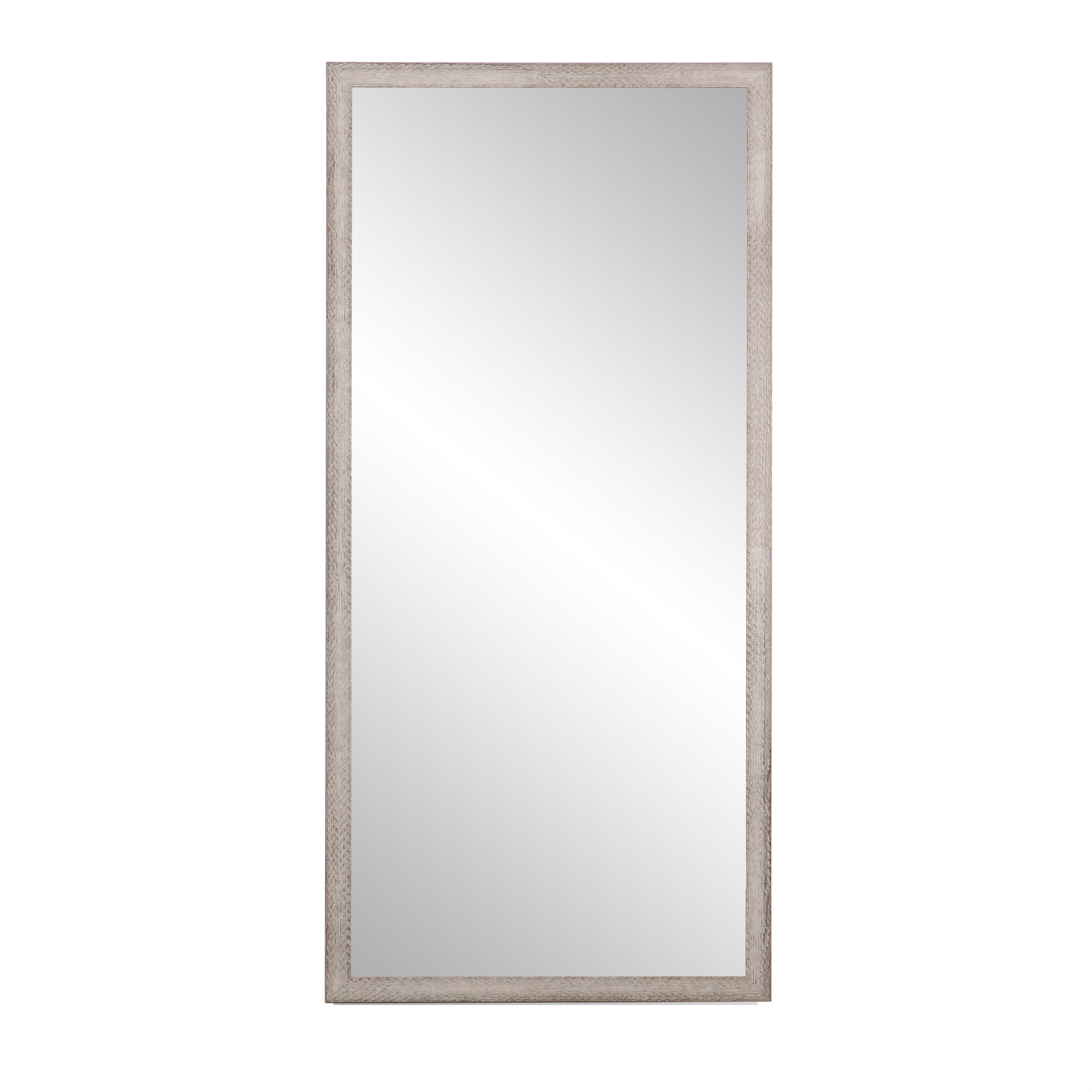 BrandtWorks Farmhouse Gray and White Floor Mirror