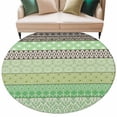 thumbnail image 2 of Round Area Rug 6 Ft, Sage Green Grey Boho Washable Non-Slip Circle Carpet for Living Room/Bedroom, Vintage Ethnic Tribe Abstract Art Low-Profile Indoor Mats Collection Rugs for Residential, 2 of 7