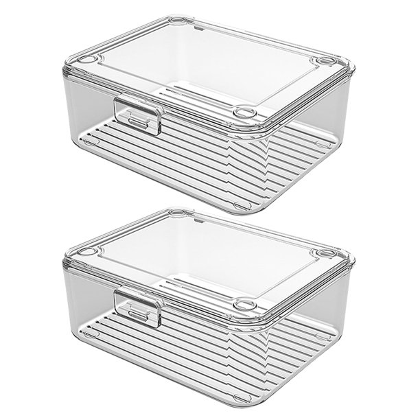 Caja de almacenamiento de tarjetas transparente y compacta, 2 unidades, portátil, para organizar fácilmente las tarjetas, cajas transparentes para guardar tarjetas de juego
