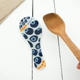 thumbnail image 2 of Pavilion - Be Wild - Blueberry Patterned Glass 9.25" Spoon Rest Vintage Spring Blue Kitchen Decor, 2 of 8