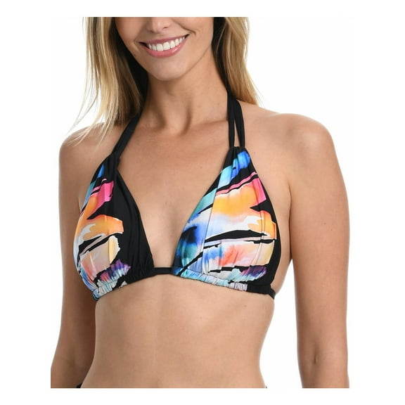 La Blanca Womens Printed Halter Bikini Swim top