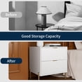 thumbnail image 5 of Boyel Living White 2 Drawers Nightstand, Bedside Table with Storage for Bedroom, Living Room, 5 of 6