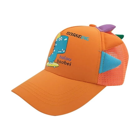 

YWDJ Kids Bucket Hat Kids Unisex Beach Adjustable Outdoor Causal Dinosaur Sun Cap Orange 52