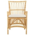 thumbnail image 3 of Safavieh Zorianna Bohemian Rattan Dining Arm Chairs, White / Natural, 3 of 8