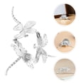 thumbnail image 4 of DEEPCRAFF 4Pcs Plated Silver Metal Crystal Sphere Base Stand Decorative Orb Display Rack for Home Elegant Craftsmanship, 4 of 6