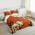 thumbnail image 4 of Feelyou Vintage Orange Floral Bedding Comforter Set, Western Rustic Flower Twin Comforter Sets, French Fashion Style Reversible Bedding Set, Super Cozy Room Decor, 2pcs, 4 of 9