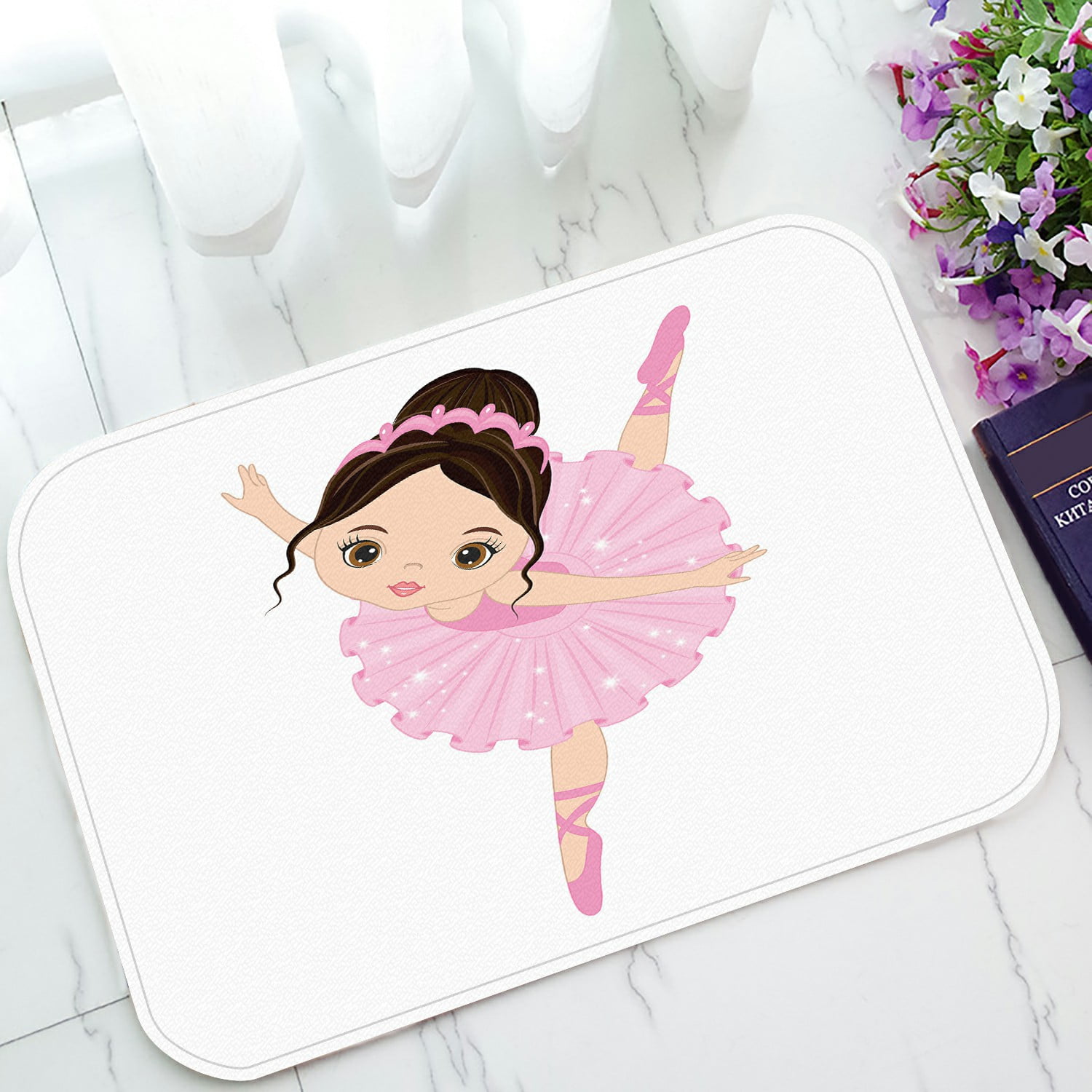 ABPHQTO Cute Little Ballerina Dancing Doormat Entrance Rug Area Rug ...