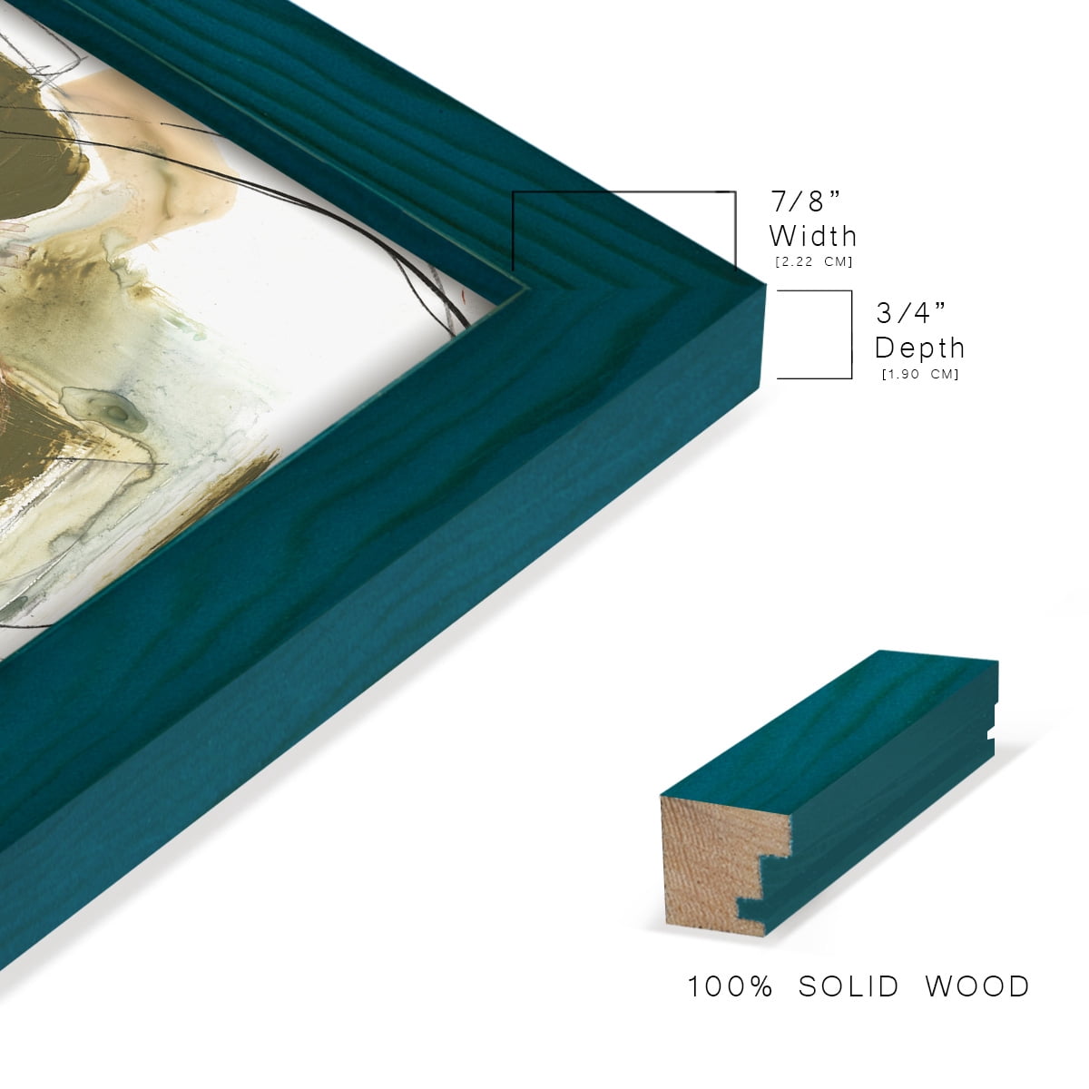 Rusted Loops I - Framed Print w/glass - Ocean Blue