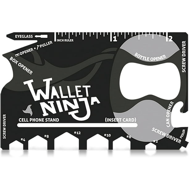 Verheugen afstuderen Goed gevoel Wallet Ninja 18 In 1 Multi-Purpose Credit Card Size Pocket Tool -  Walmart.com