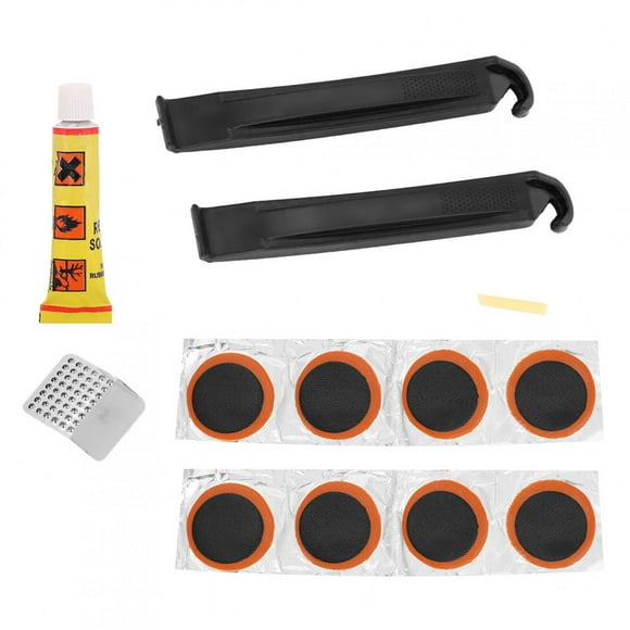 Bicycle Tire Patch, Bike Tube Patch, Self-Adhesive Bike Rubber Patch, Puncture Portable Repair Kit, With Metal Rasp And Lever for Mountain Bike Road Bike