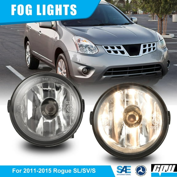 Fog Lights Driving Assembly for 2011-2015 Nissan Rogue Select / 2008-2015 Infiniti EX35/EX37/QX50/G25/G37/Q60 Sedan Coupe/M37/M56/Q70 /2009-2015 Nissan Cube/Juke/Murano/Quest/Versa/Note (E11)