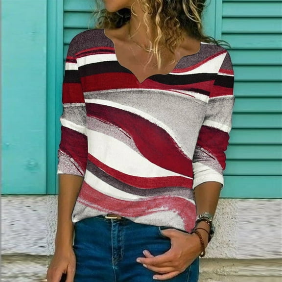 Aayomet Shirts For Women Trendy Womens Tops Crewneck Lace Splicing Long Sleeve Top Shirts Slim Knit Ribbed Tops Blouses,Hot Pink M