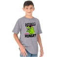 thumbnail image 5 of Caution Cool Dinosaur Always Hungry Crewneck T Shirts Boy Girl Teen Brisco Brands XS, 5 of 6