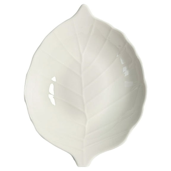 GOOHOCHY Leaf Design Small Ceramic Serving Tray for Fruit, Desserts, and Kitchen Display, Ideal for Home and Party Use