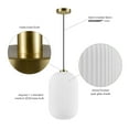 thumbnail image 5 of Globe Electric 1-Light Matte Brass Pendant Lighting with Ribbed Opal Glass Shade, 5 of 8