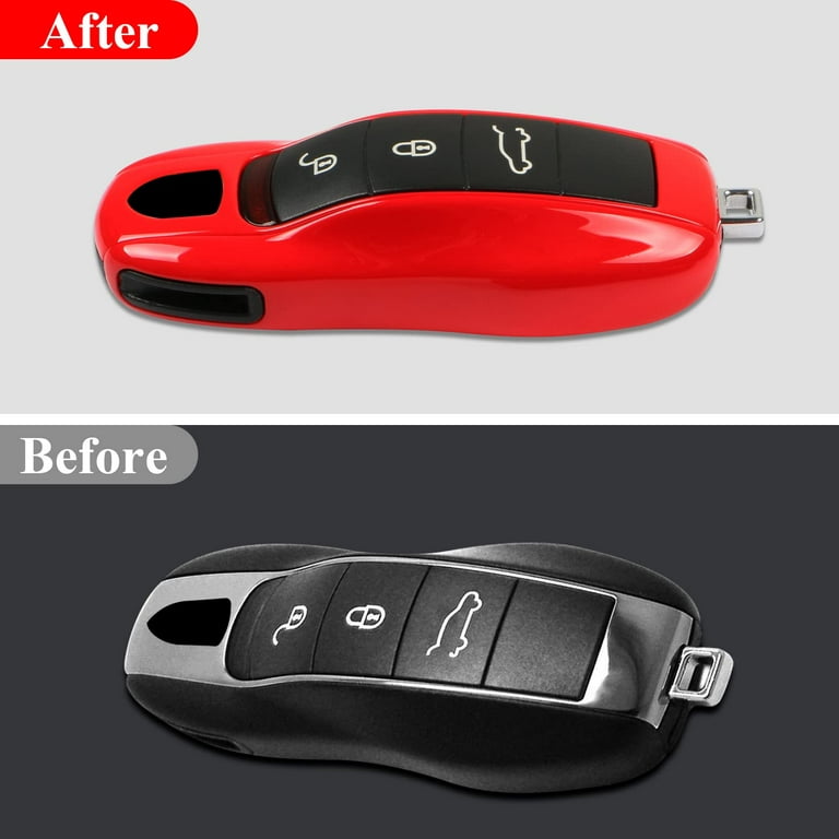  TTCR-II Car Key Case Compatible with Boxster Cayman 2013-2021  Cayenne Panamera 2011-2017 Carrera 911 2012-2019 for Macan 2014-2023, 3 Pcs  Smart Key Fob Shell, Red Painted Keyless Entry Protectors : Electronics